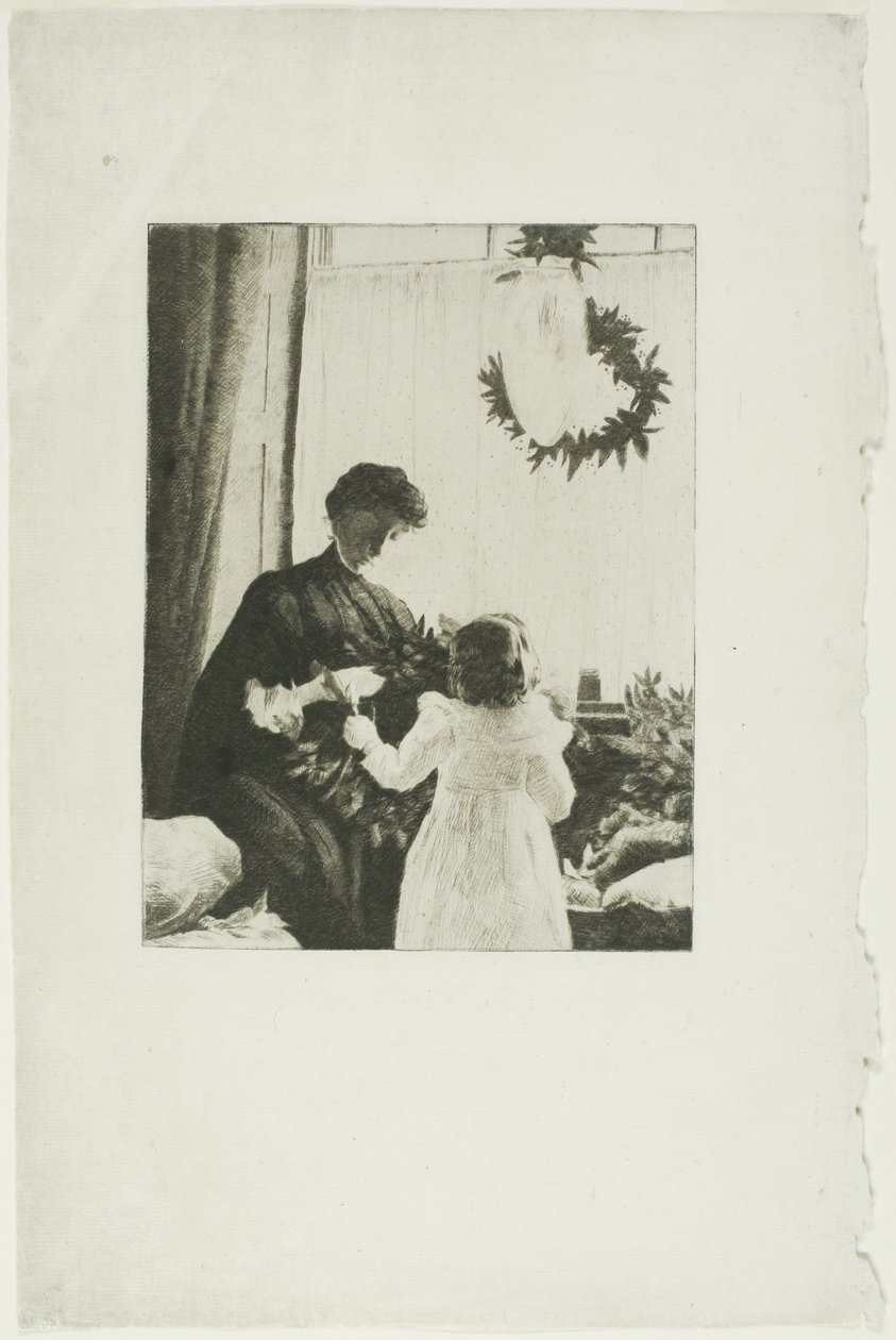 Kerstgroen door Julian Alden Weir