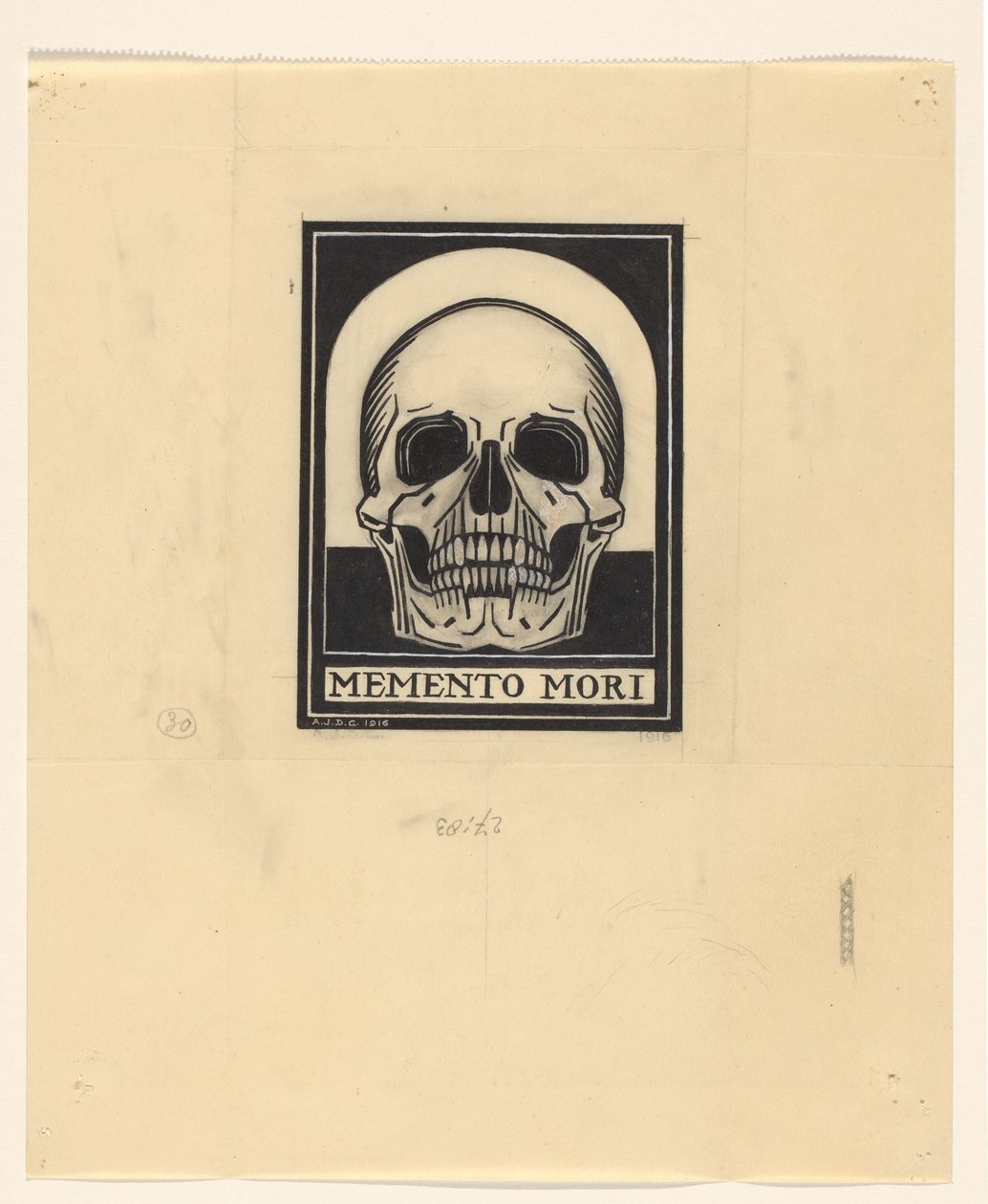 Menselijke schedel Memento mori (titel op object) door Julie de Graag (signed by artist)