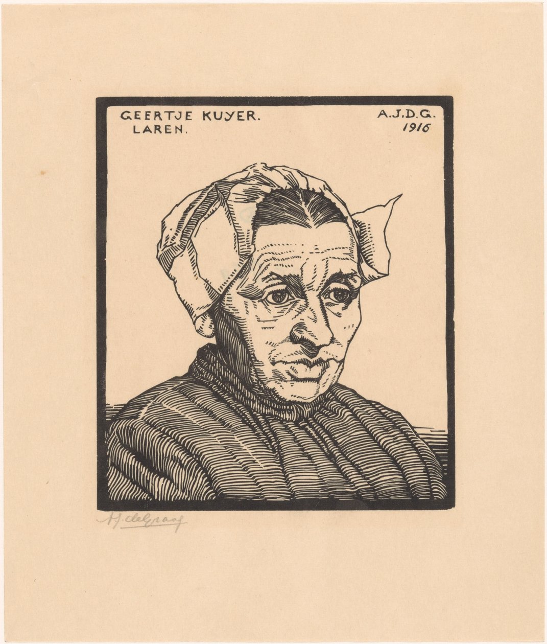 Portret van Geertje Kuijer door Julie de Graag (signed by artist)