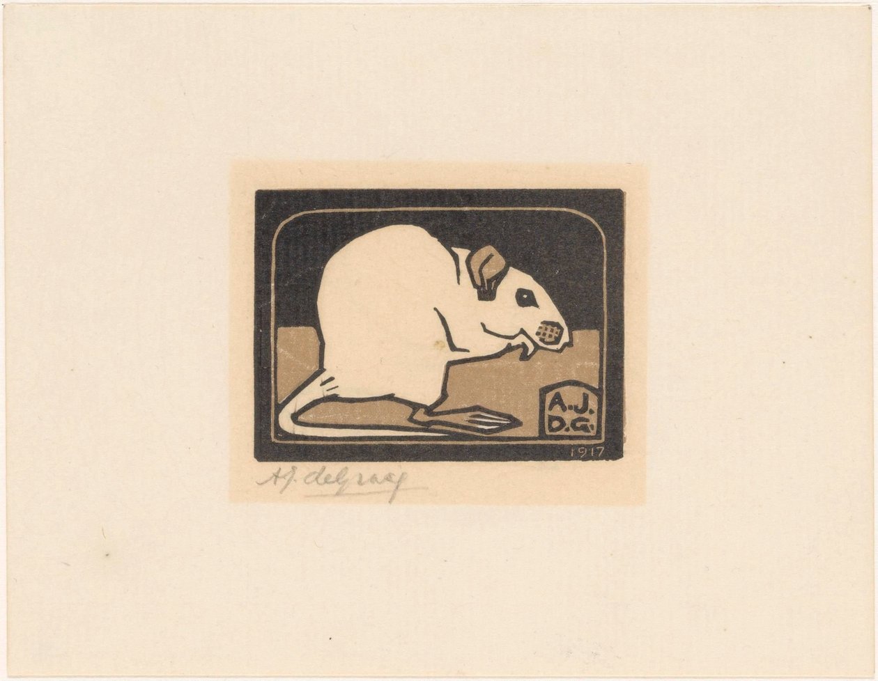 Zittende muis door Julie de Graag (signed by artist)