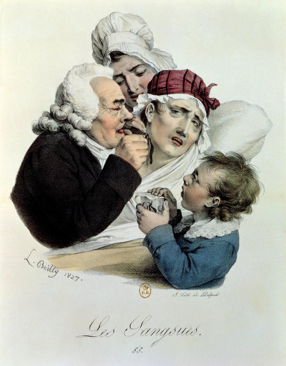 Bloedzuigers, gegraveerd door Delpech, 1827 door Julien Leopold Boilly
