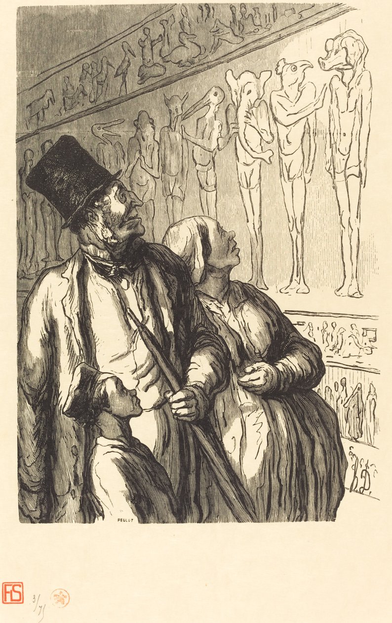 Wereldtentoonstelling: Egyptische sectie door Julien Antoine Peulot after Honoré Daumier