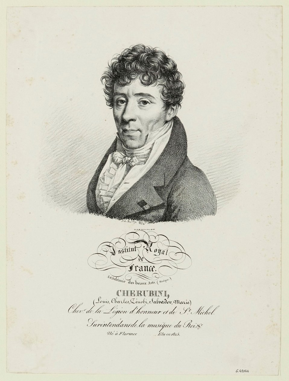 Cherubini, (Louis, Charles, Zénobi, Salvador, Marie) door Julien Leopold Boilly