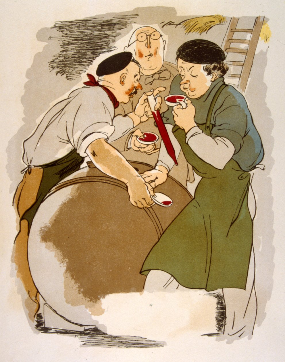 Humoristische wijnillustratie 1946. Illustratie door Julien Pavil door Julien Pavil