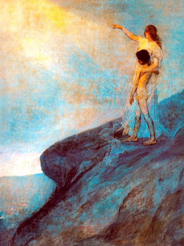 De geest en de inspiratie door Julio Romero de Torres