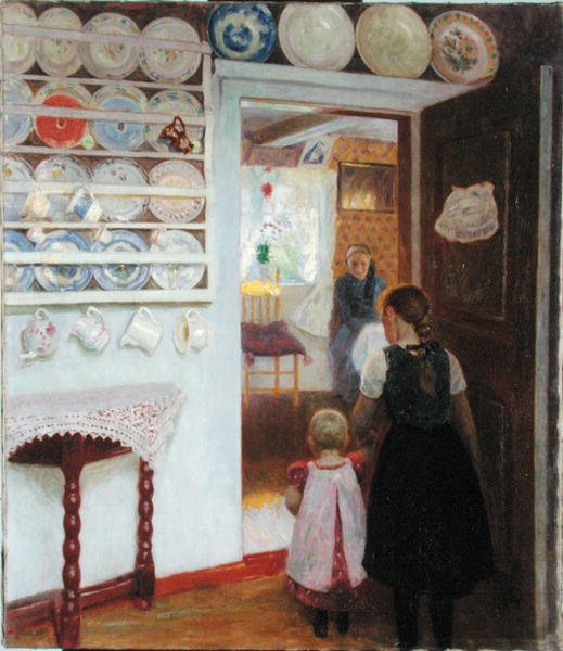 Interieur van een Vissershuis in Finkenwerder door Julius August Friedrich Theodor von Ehren
