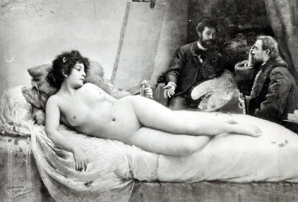 Emile Zola in het atelier van de kunstenaar, 1891 door Julius C. Rolshoven