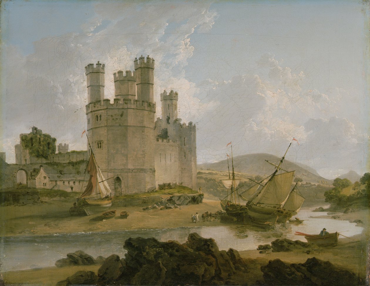 Caernarvon Kasteel door Julius Caesar Ibbetson
