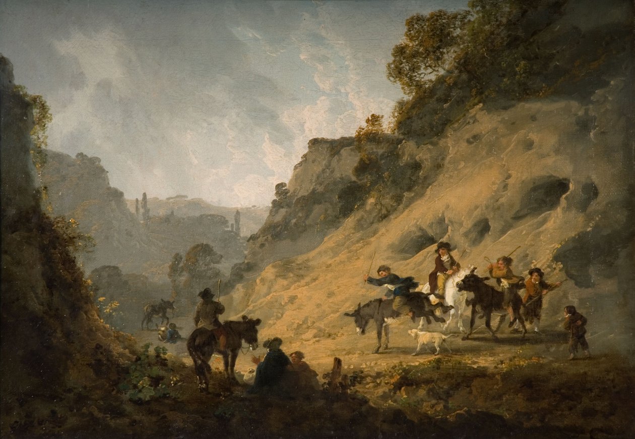 Zigeuners met een ezelrace, 1792 door Julius Caesar Ibbetson