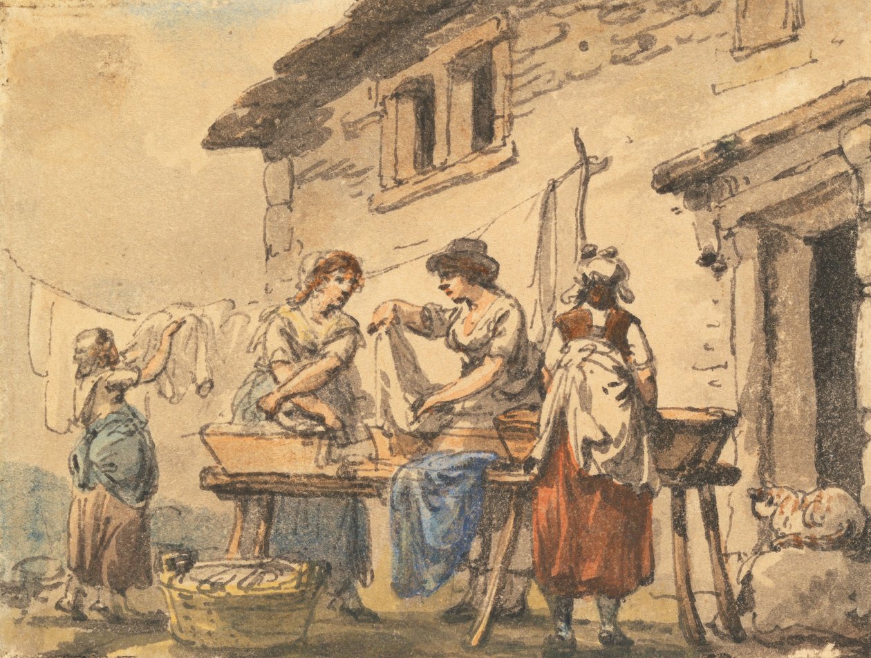 Wassen met as door Julius Caesar Ibbetson