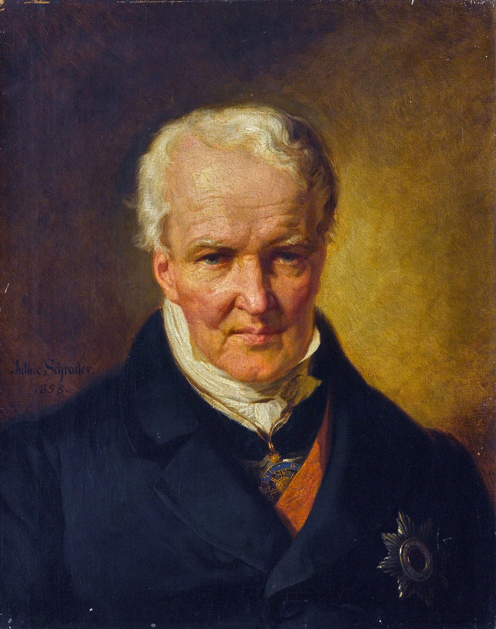 Portret van Alexander von Humboldt door Julius Friedrich Anton (after) Schrader