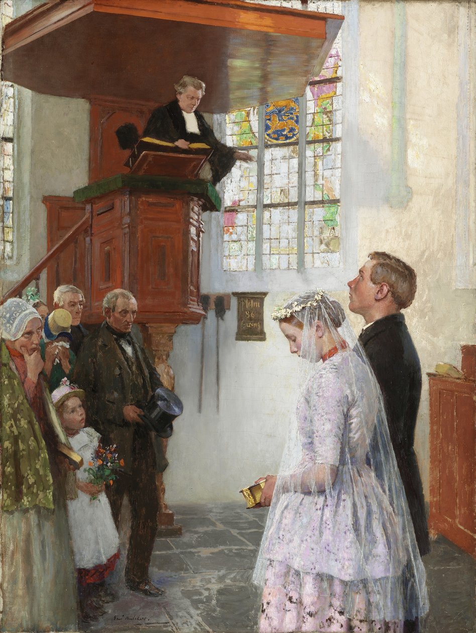 De bruiloft door Julius Gari Melchers