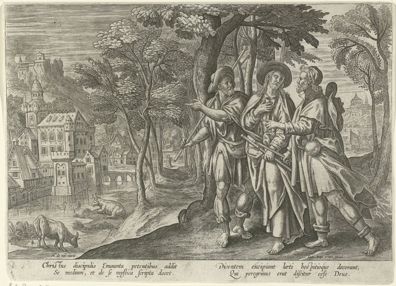 Emmaüsgangers door Julius Goltzius