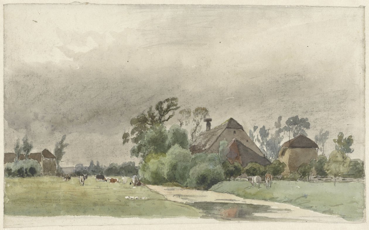 Vaart leidend naar een boerderij door Julius Jacobus van de Sande Bakhuyzen