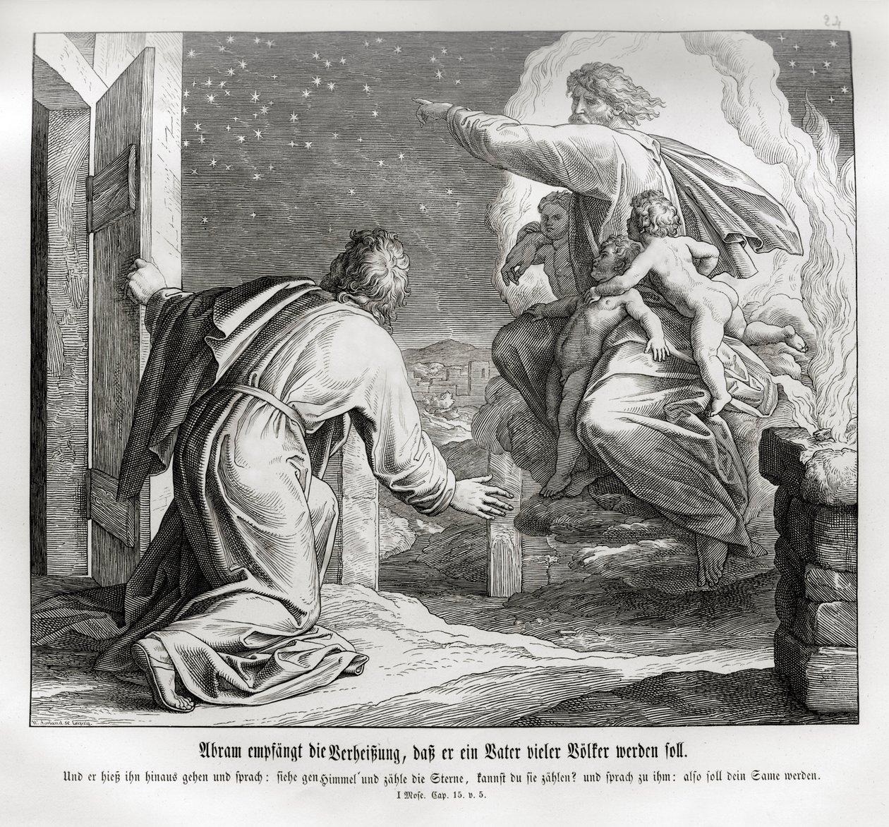 Abraham zal vader van vele naties zijn, Genesis door Julius Schnorr von Carolsfeld