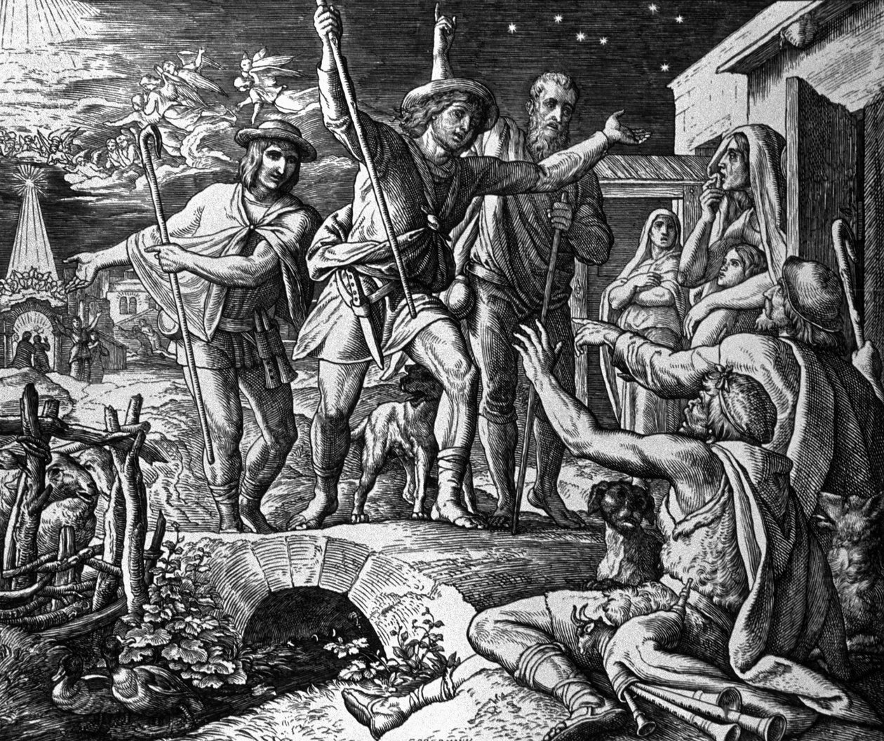Aanbidding van de herders door Julius Schnorr von Carolsfeld