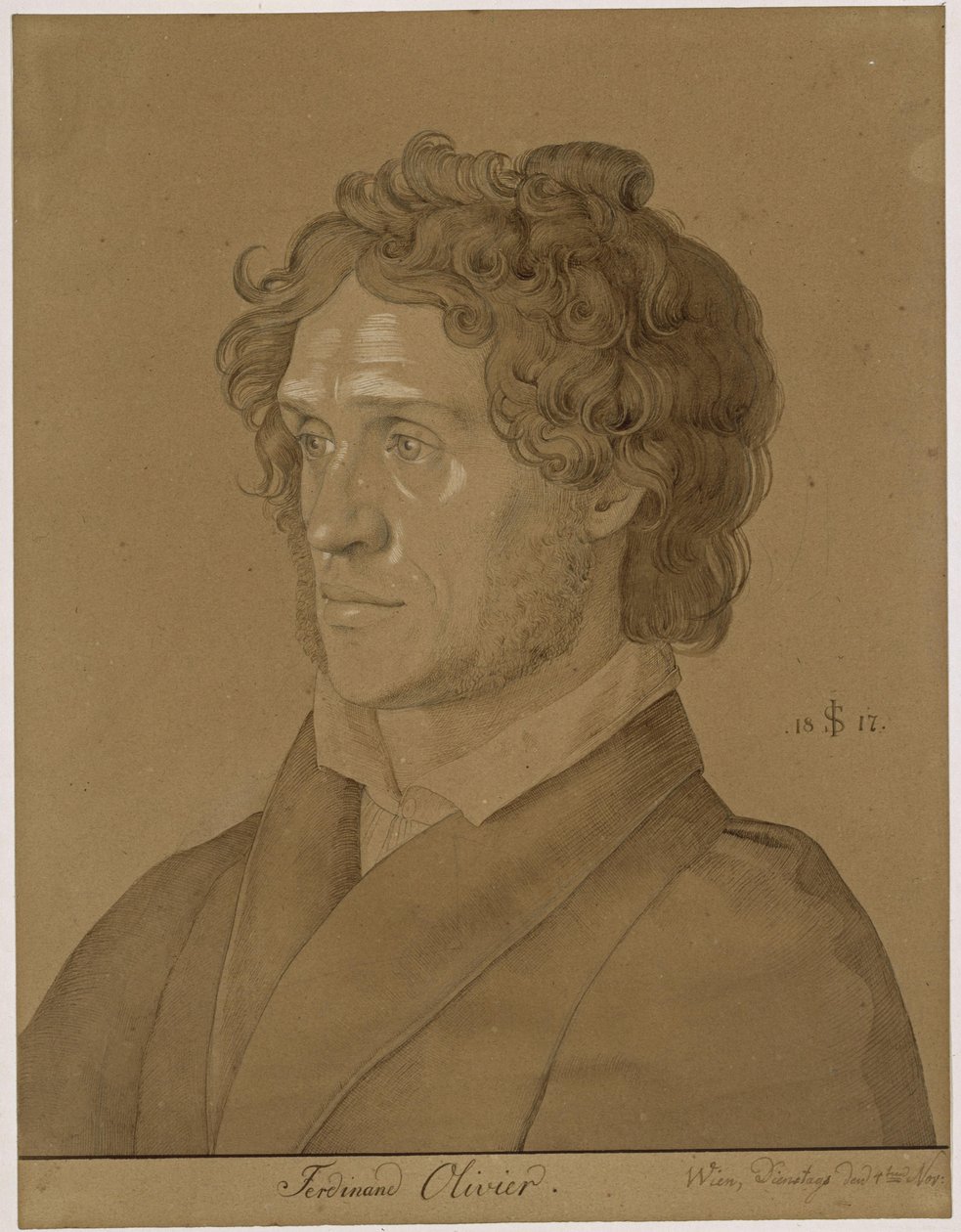 Portret van Ferdinand Olivier door Julius Schnorr von Carolsfeld