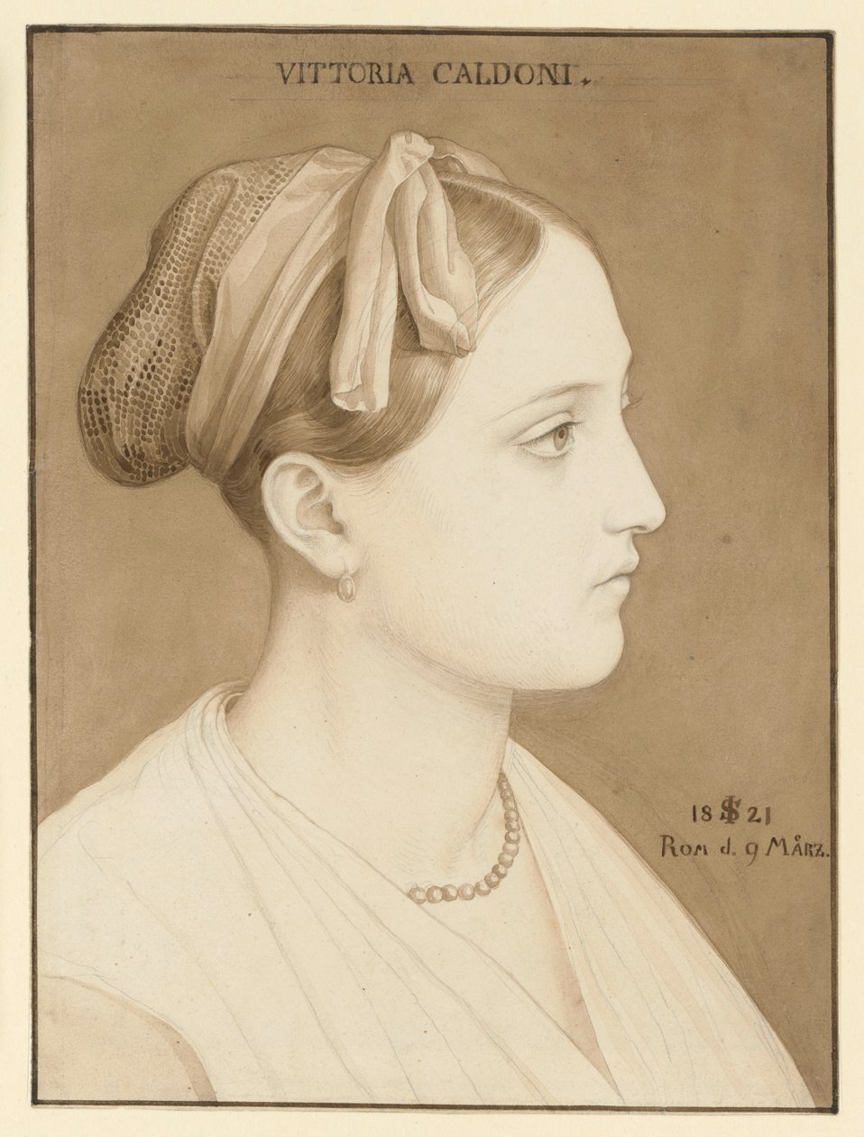 Portret van Vittoria Caldoni door Julius Schnorr von Carolsfeld