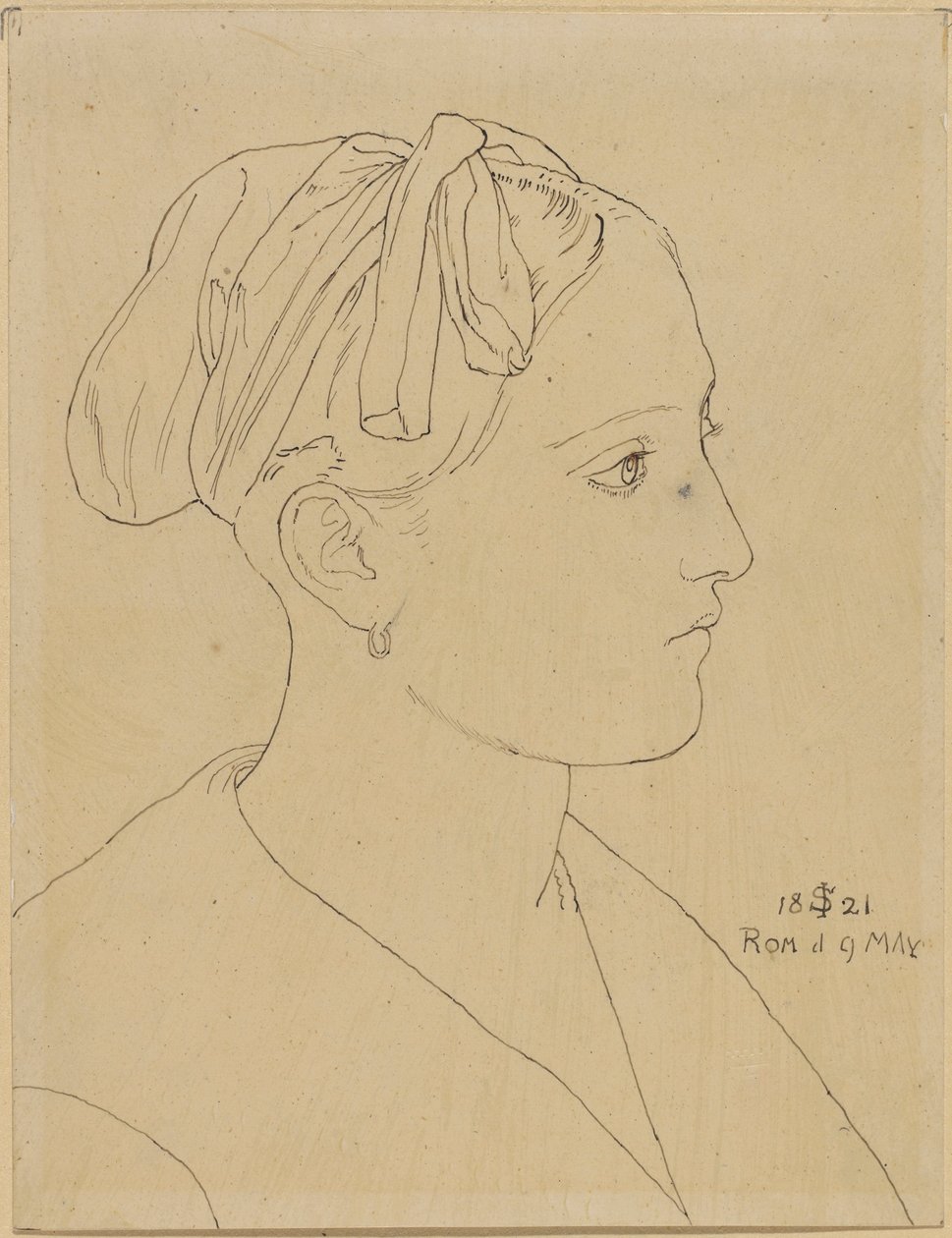 Buste van een Romeinse vrouw - Vittoria Caldoni door Julius Schnorr von Carolsfeld