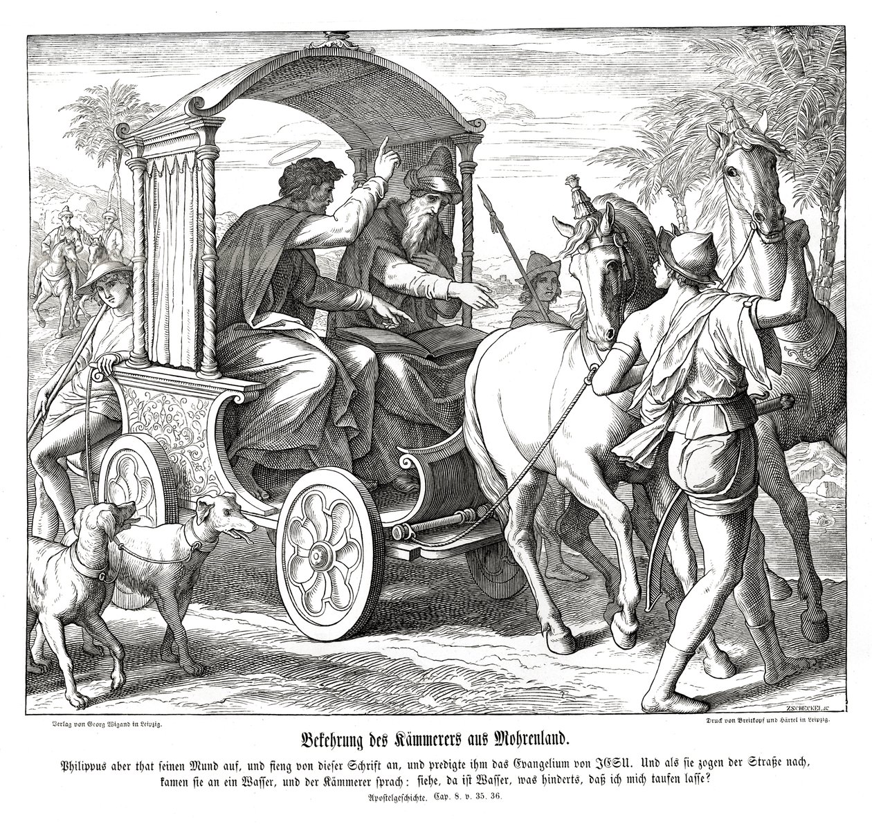 Bekering van de kamerling, Handelingen van de Apostelen door Julius Schnorr von Carolsfeld