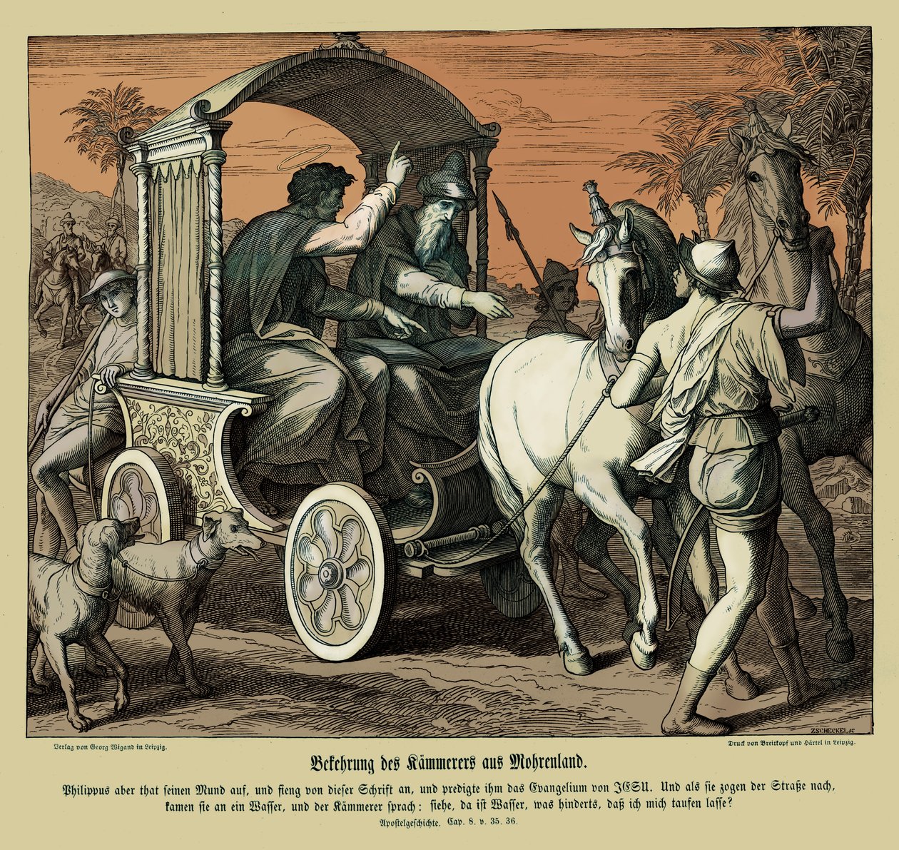 Bekering van de kamerheer, Handelingen van de Apostelen door Julius Schnorr von Carolsfeld