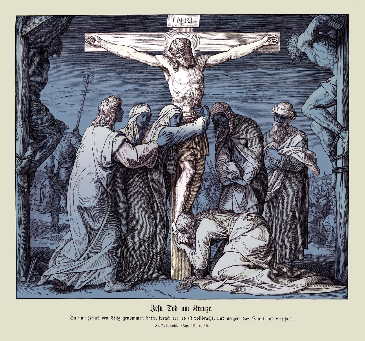 Dood van Jezus aan het kruis, Evangelie van Johannes door Julius Schnorr von Carolsfeld