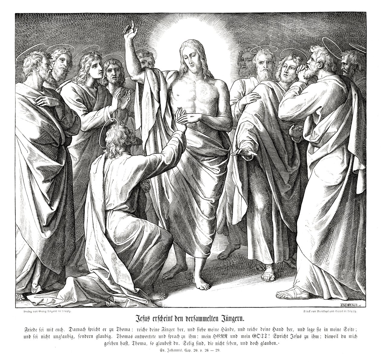 Ongelovige Thomas door Julius Schnorr von Carolsfeld