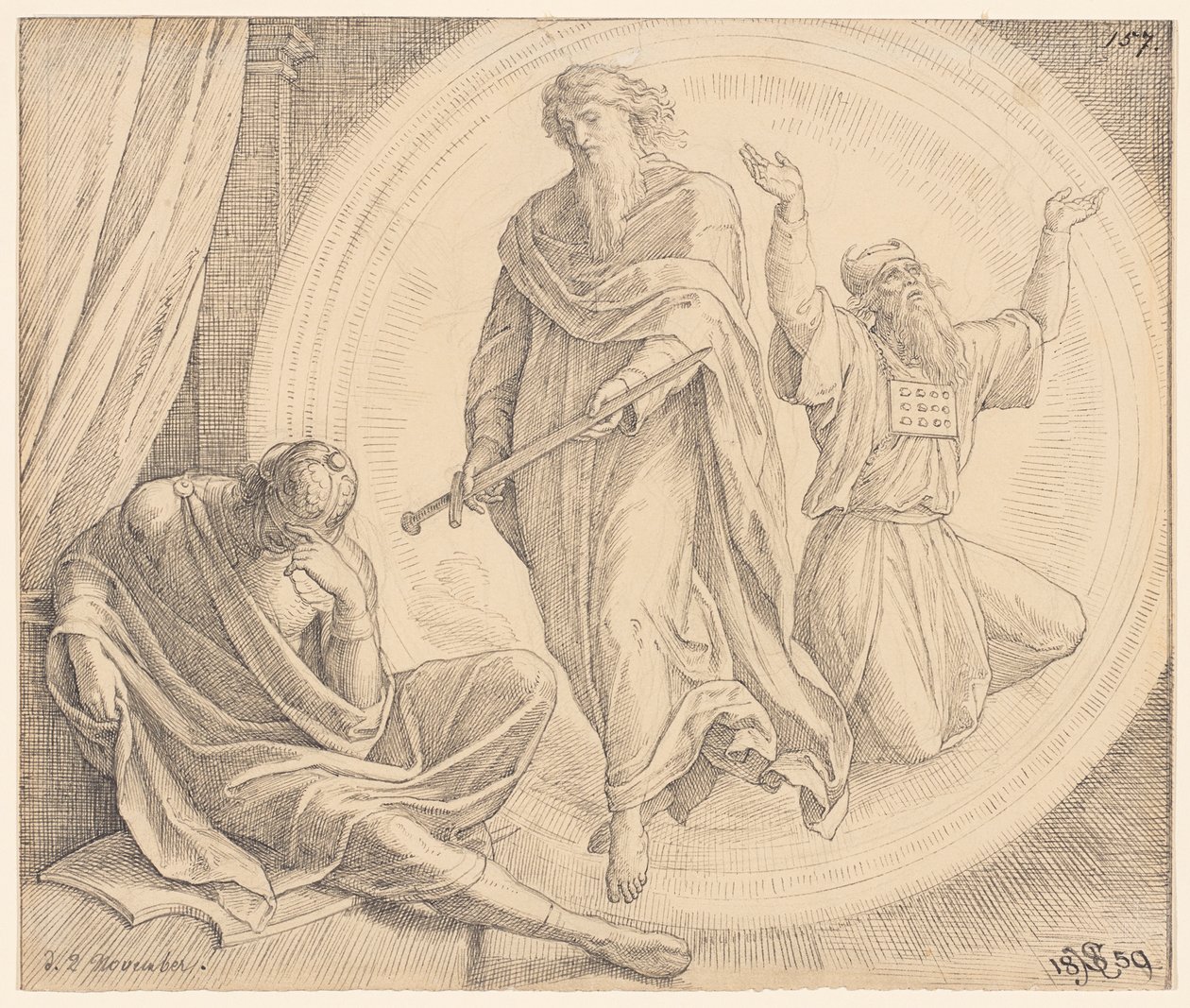 Judas Makkabeüs aanschouwt een visioen door Julius Schnorr von Carolsfeld