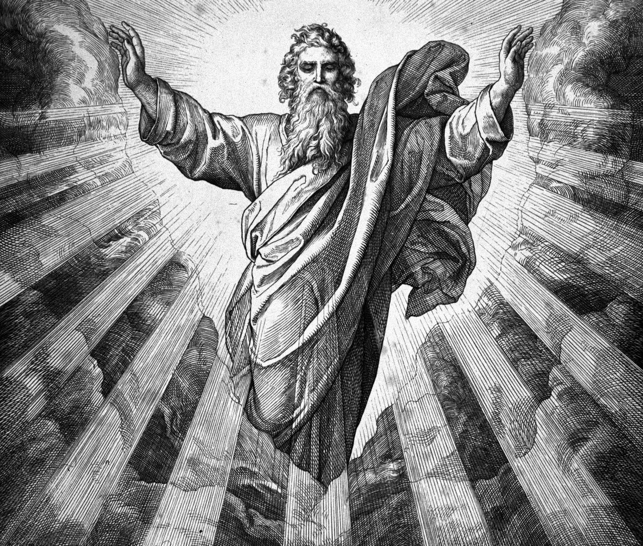 Laat er licht zijn. God en de schepping door Julius Schnorr von Carolsfeld