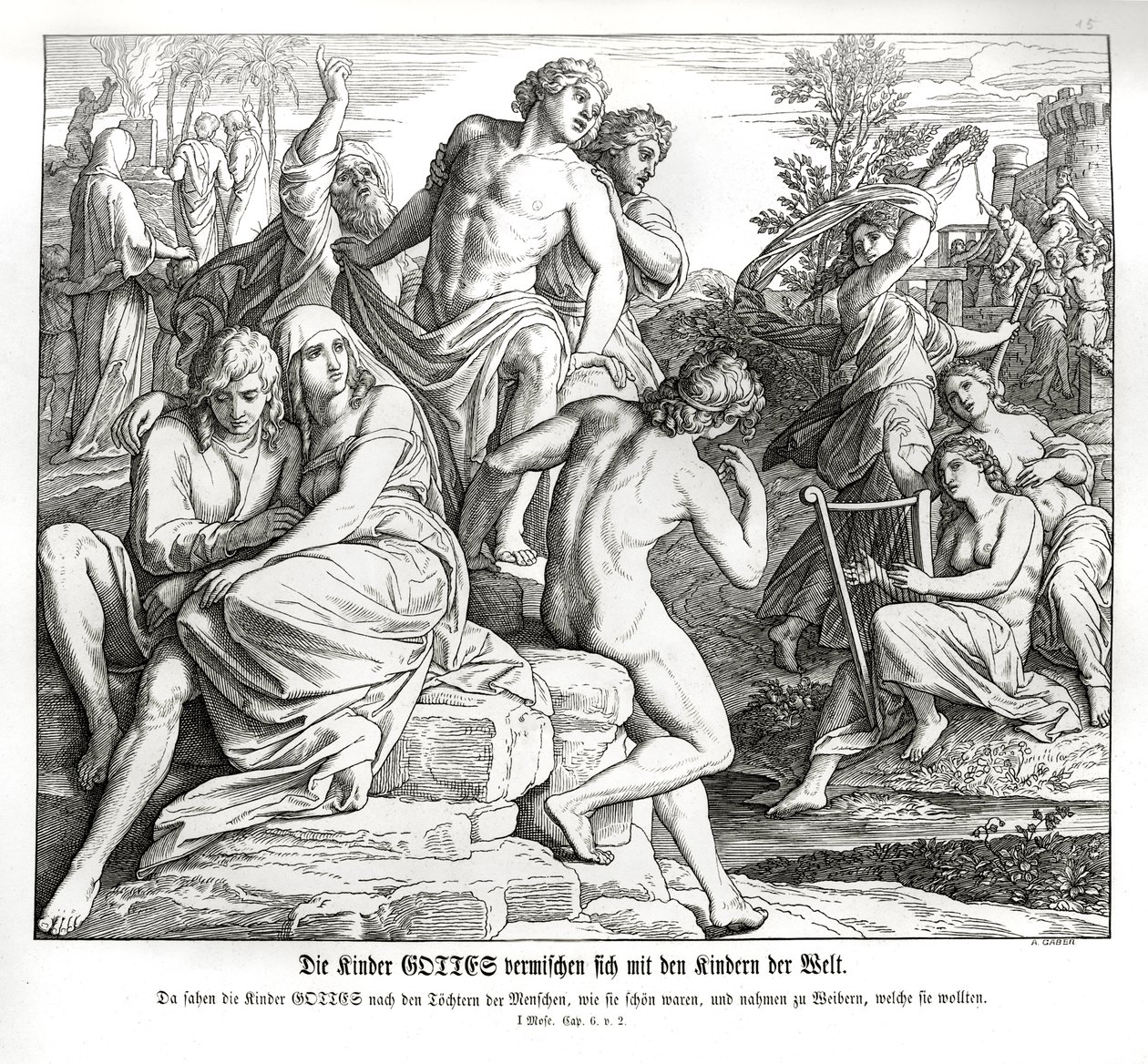 Vermenigvuldiging van de mens, Genesis door Julius Schnorr von Carolsfeld