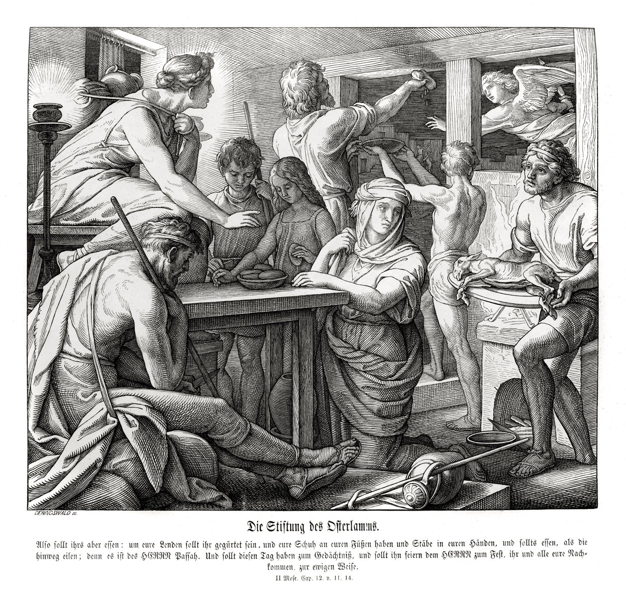 Pascha, Exodus door Julius Schnorr von Carolsfeld