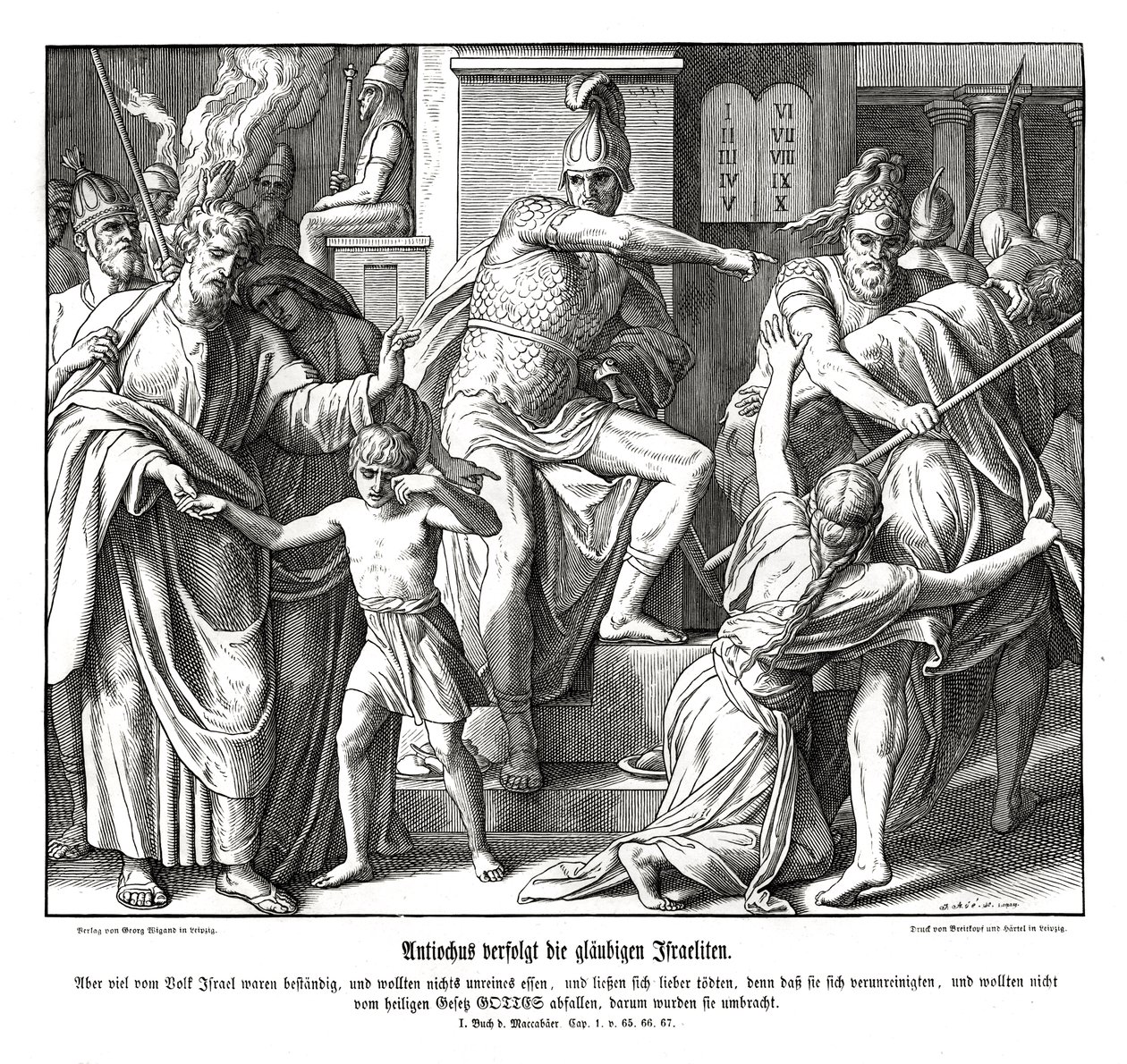 Vervolging van Israëlieten door Antiochus door Julius Schnorr von Carolsfeld