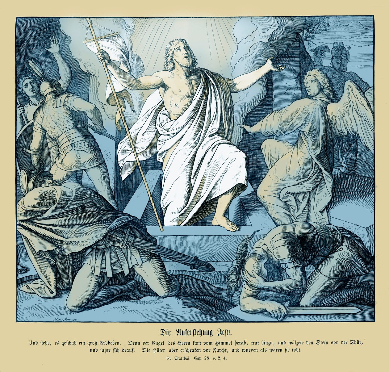 Opstanding van Jezus, Evangelie van Matteüs door Julius Schnorr von Carolsfeld