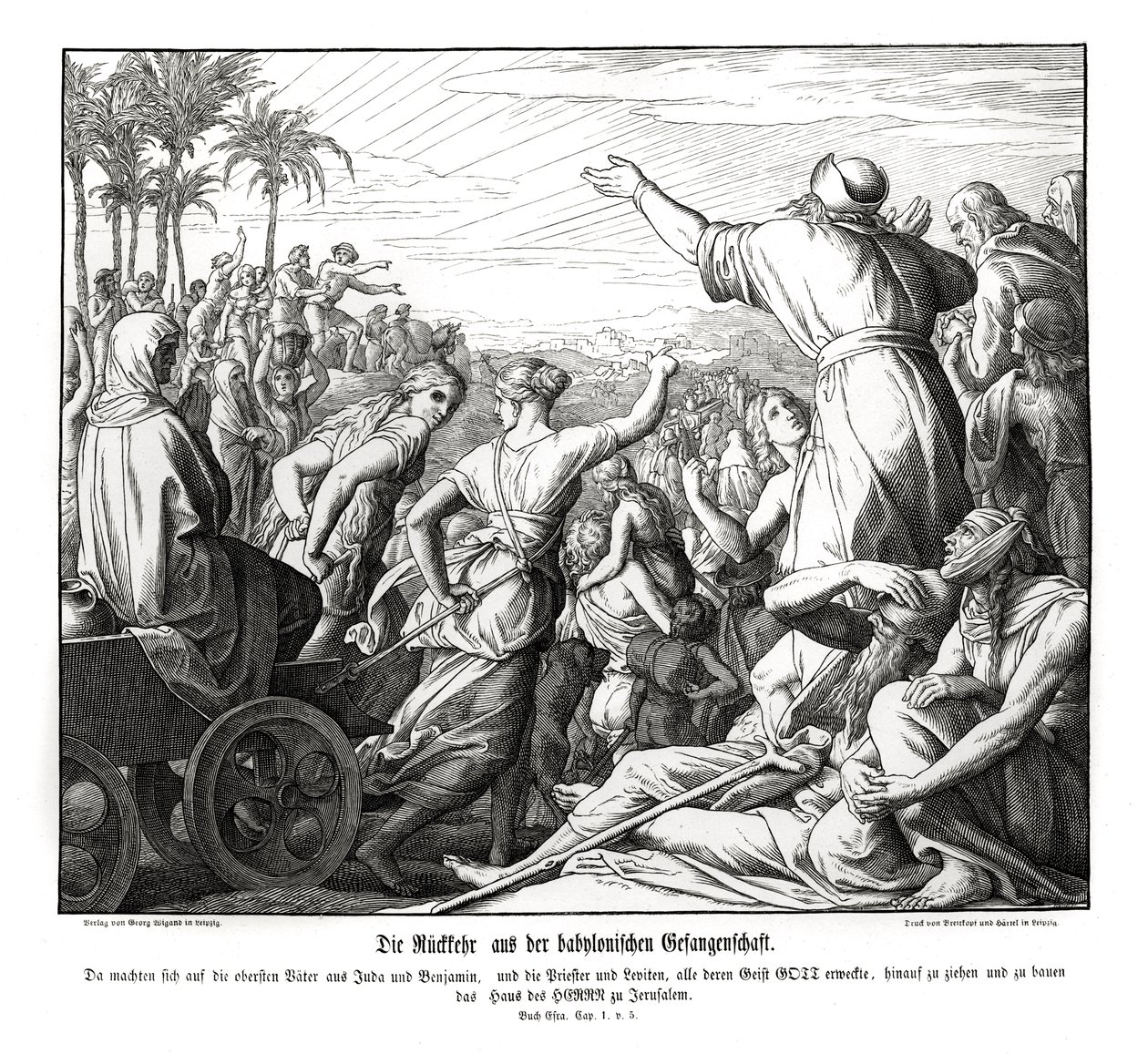 Terugkeer uit Babylon, Ezra door Julius Schnorr von Carolsfeld