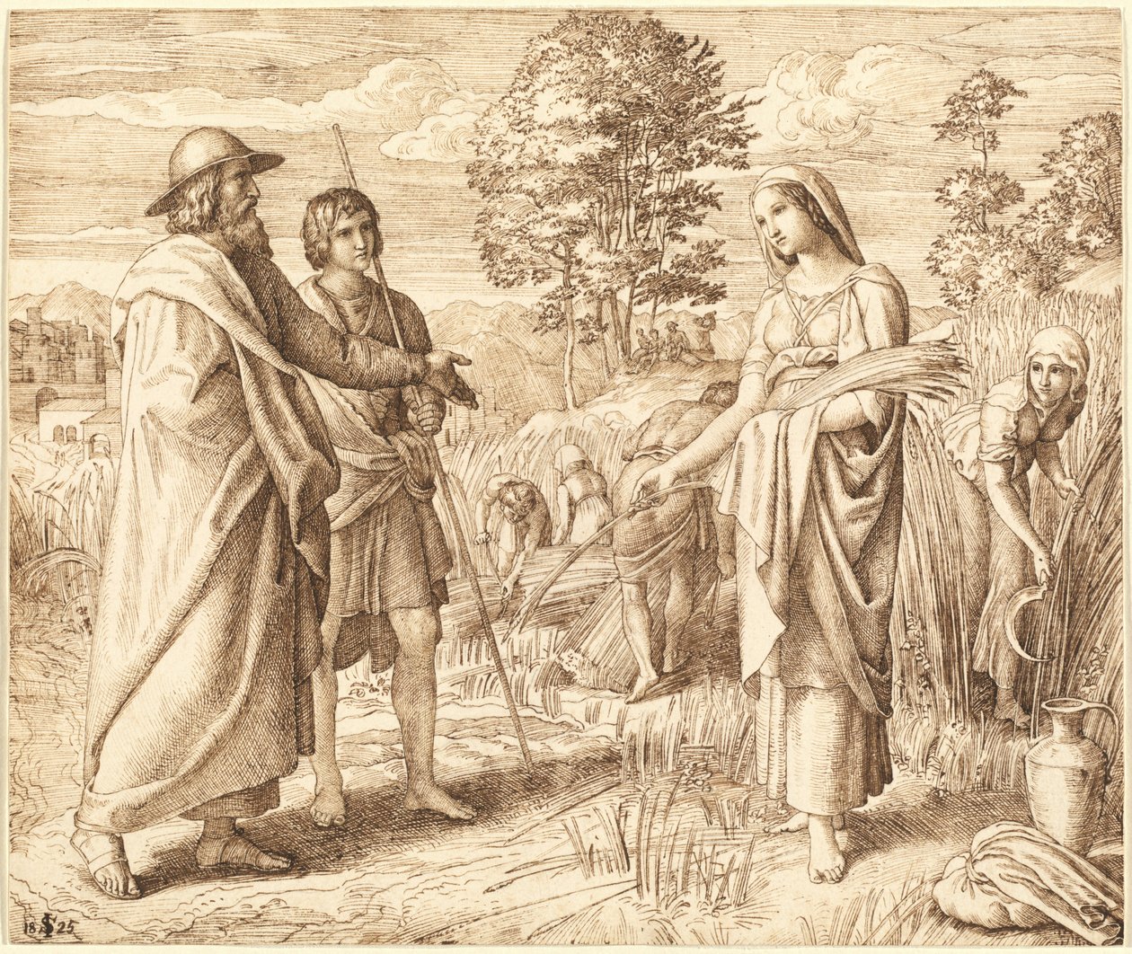 Ruth en Boaz door Julius Schnorr von Carolsfeld