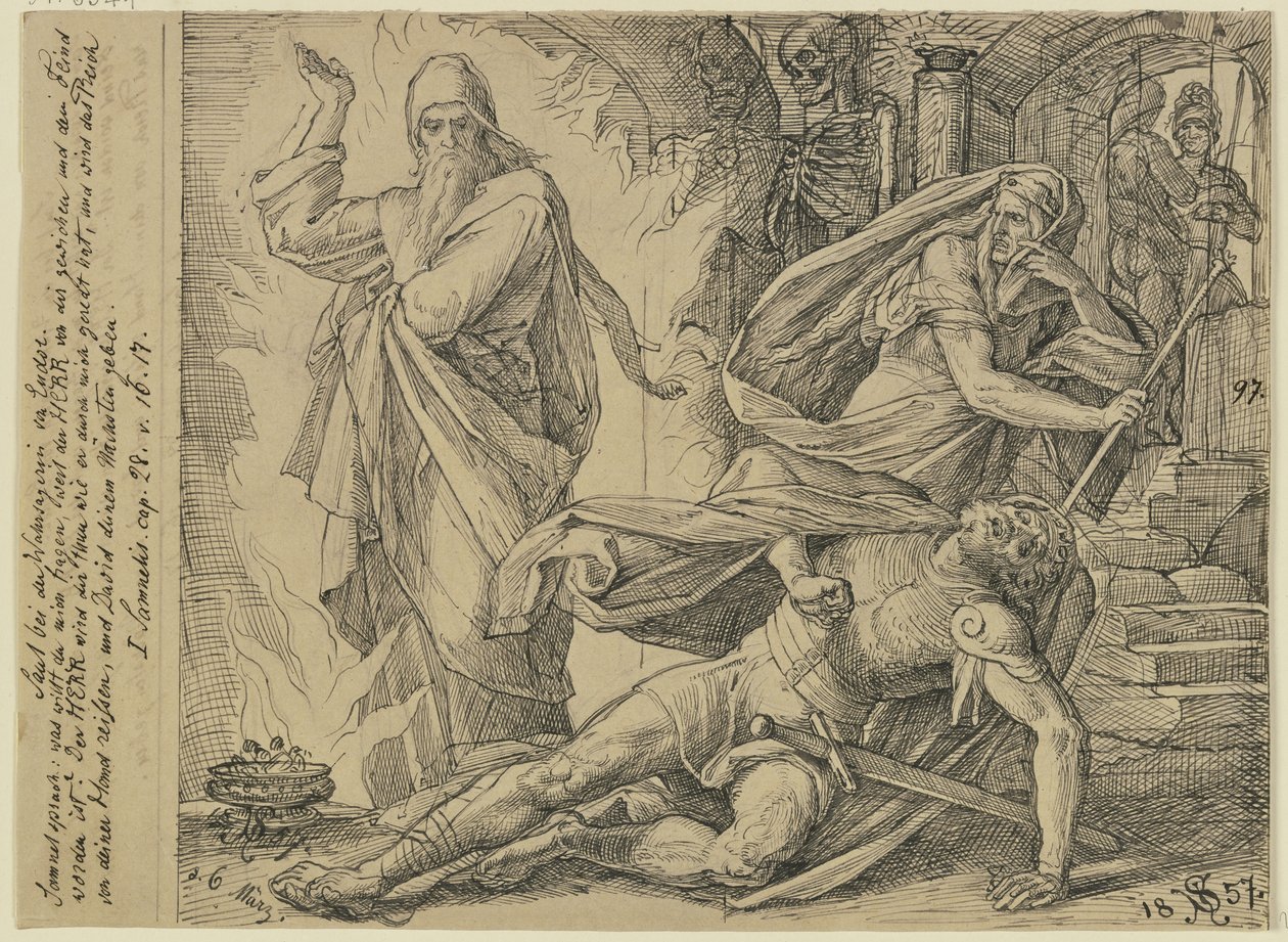 Saul bij de heks van Endor door Julius Schnorr von Carolsfeld