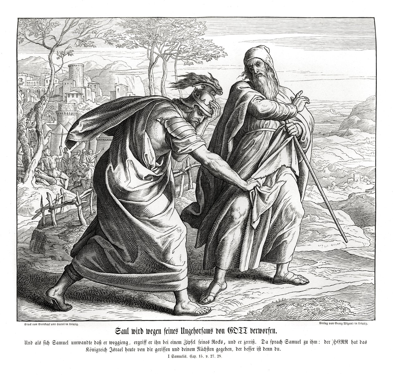 Saul verliest het koninkrijk Israël door Julius Schnorr von Carolsfeld