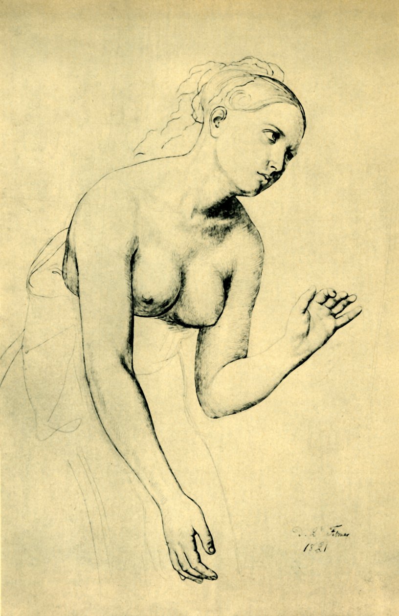Halfnaakte vrouw, 1821, 1943 door Julius Schnorr von Carolsfeld