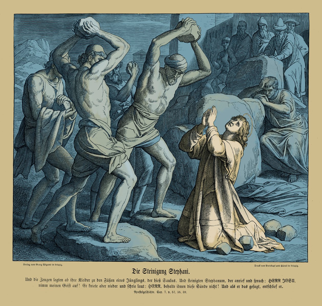 Steniging van Stefanus, Handelingen van de Apostelen door Julius Schnorr von Carolsfeld