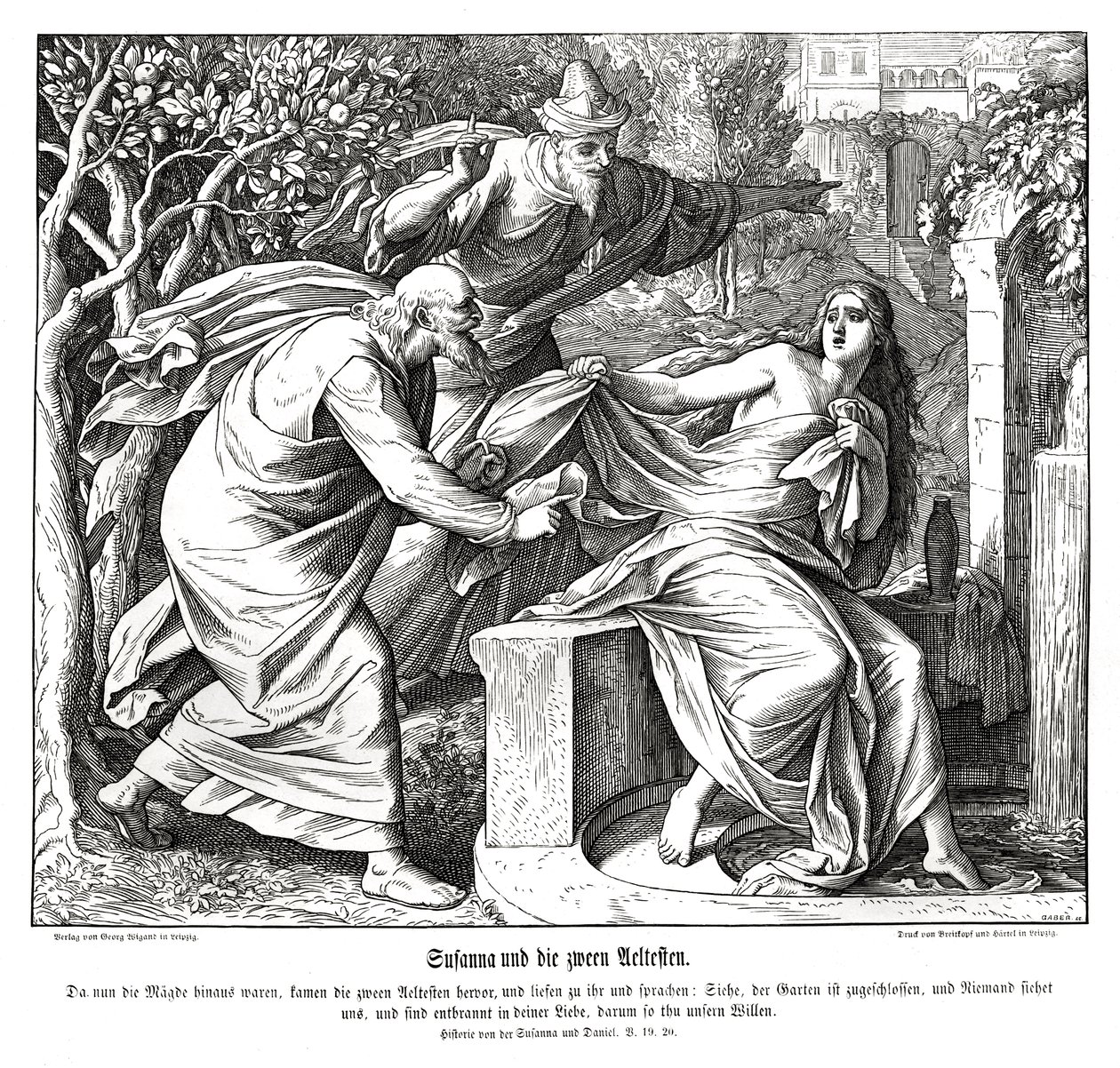 Susanna en de ouderlingen, Susanna en Daniël door Julius Schnorr von Carolsfeld