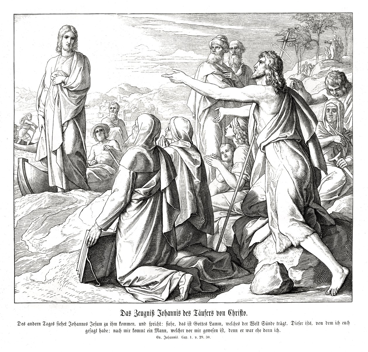 Getuigenis van Johannes de Doper, Evangelie van Johannes door Julius Schnorr von Carolsfeld