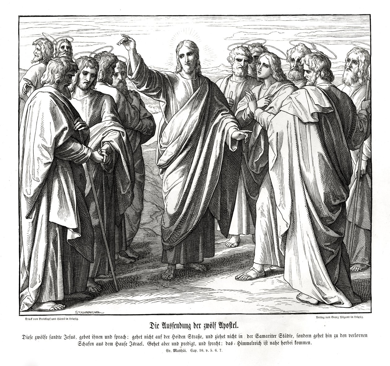 De twaalf apostelen, Evangelie van Matteüs door Julius Schnorr von Carolsfeld