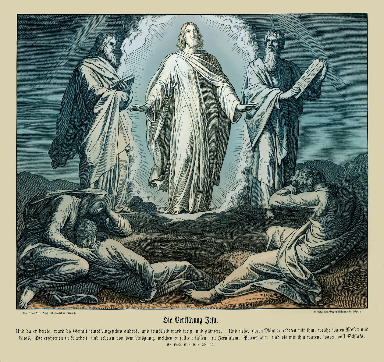 Transfiguratie van Jezus, Evangelie van Lucas door Julius Schnorr von Carolsfeld