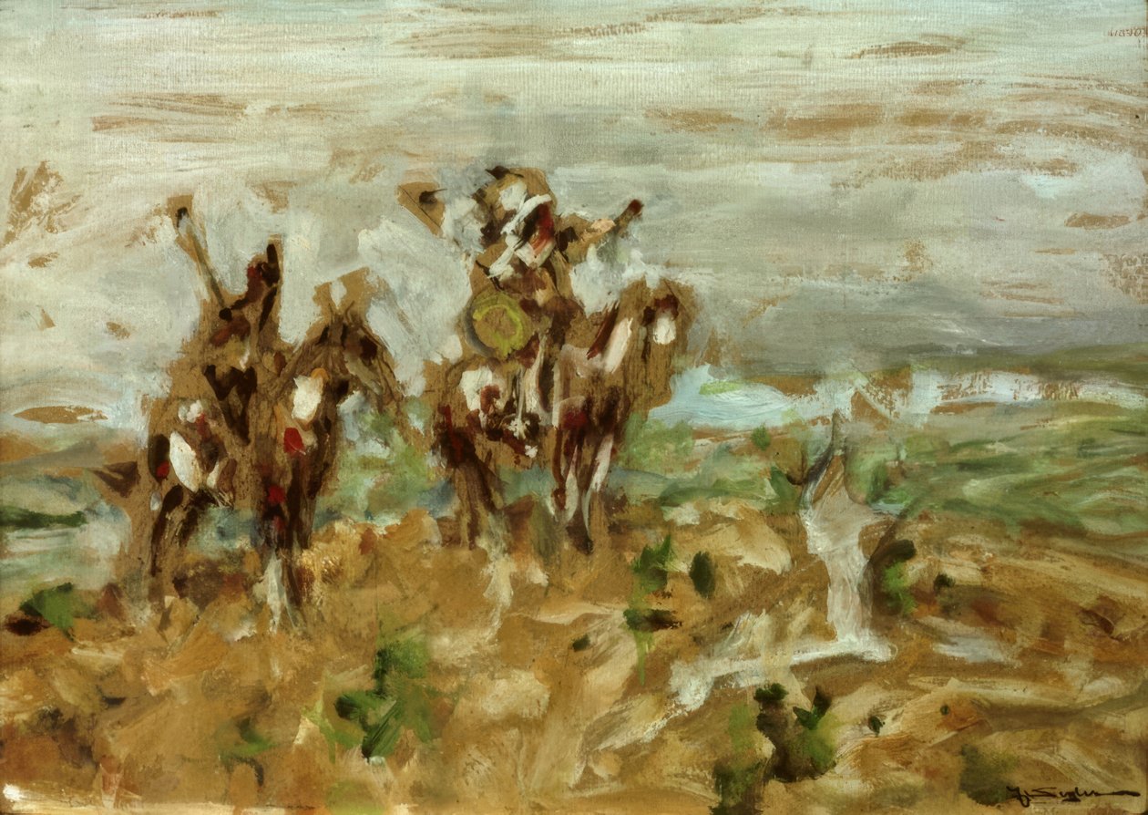 Verkenner van de Blackfoot-indianen door Julius Seyler