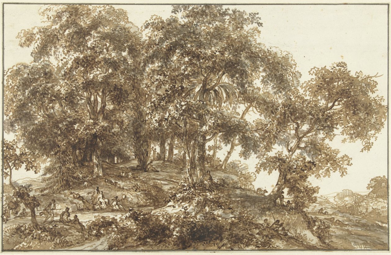 Landschap met bomengroep door Jurriaan Andriessen