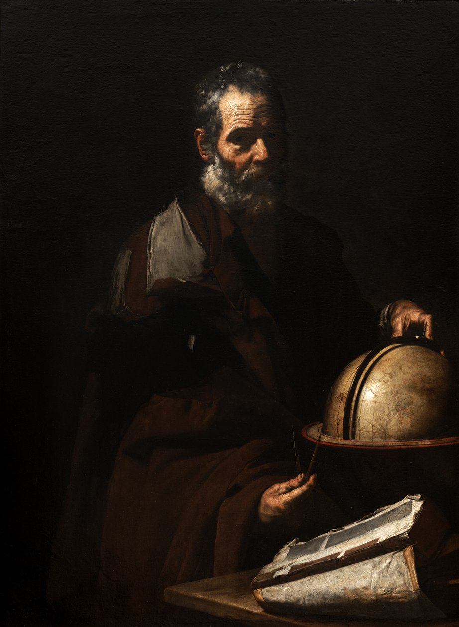 Filosoof met een globe (Anaxagoras?) door Jusepe de Ribera