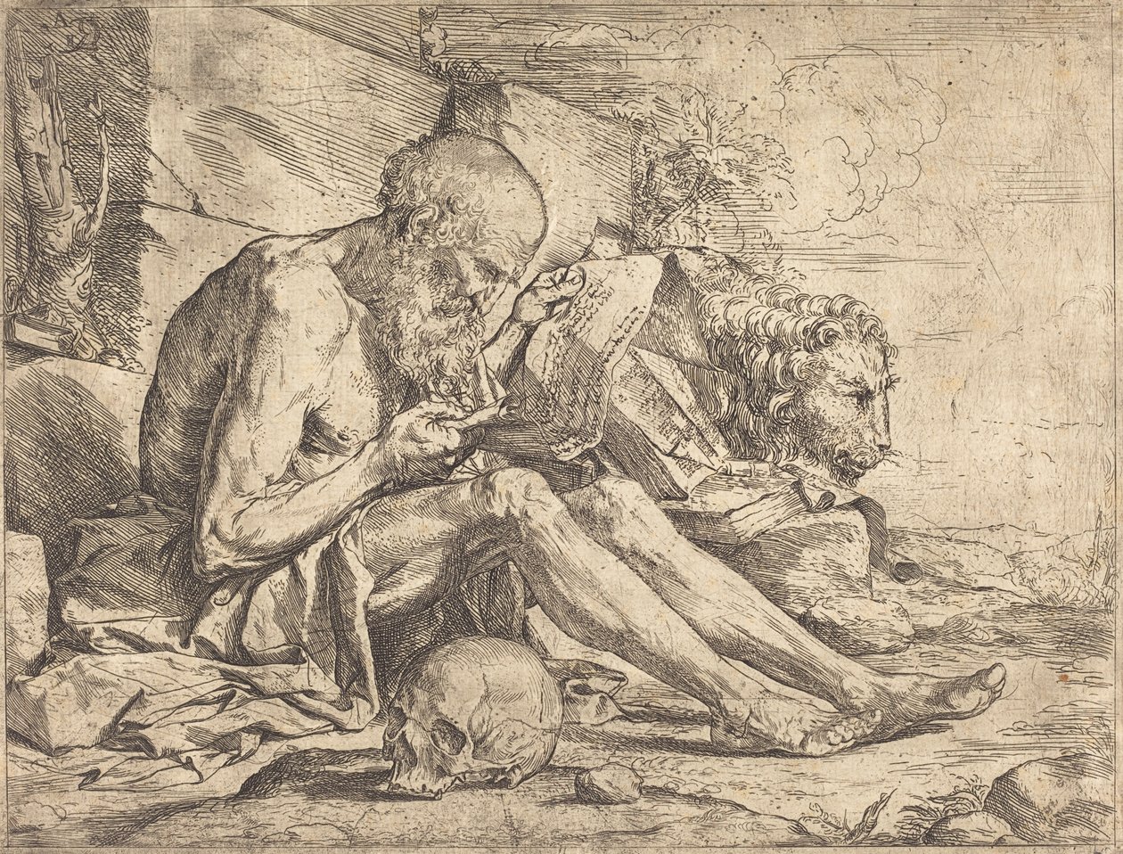 Sint Hiëronymus Lezend door Jusepe de Ribera
