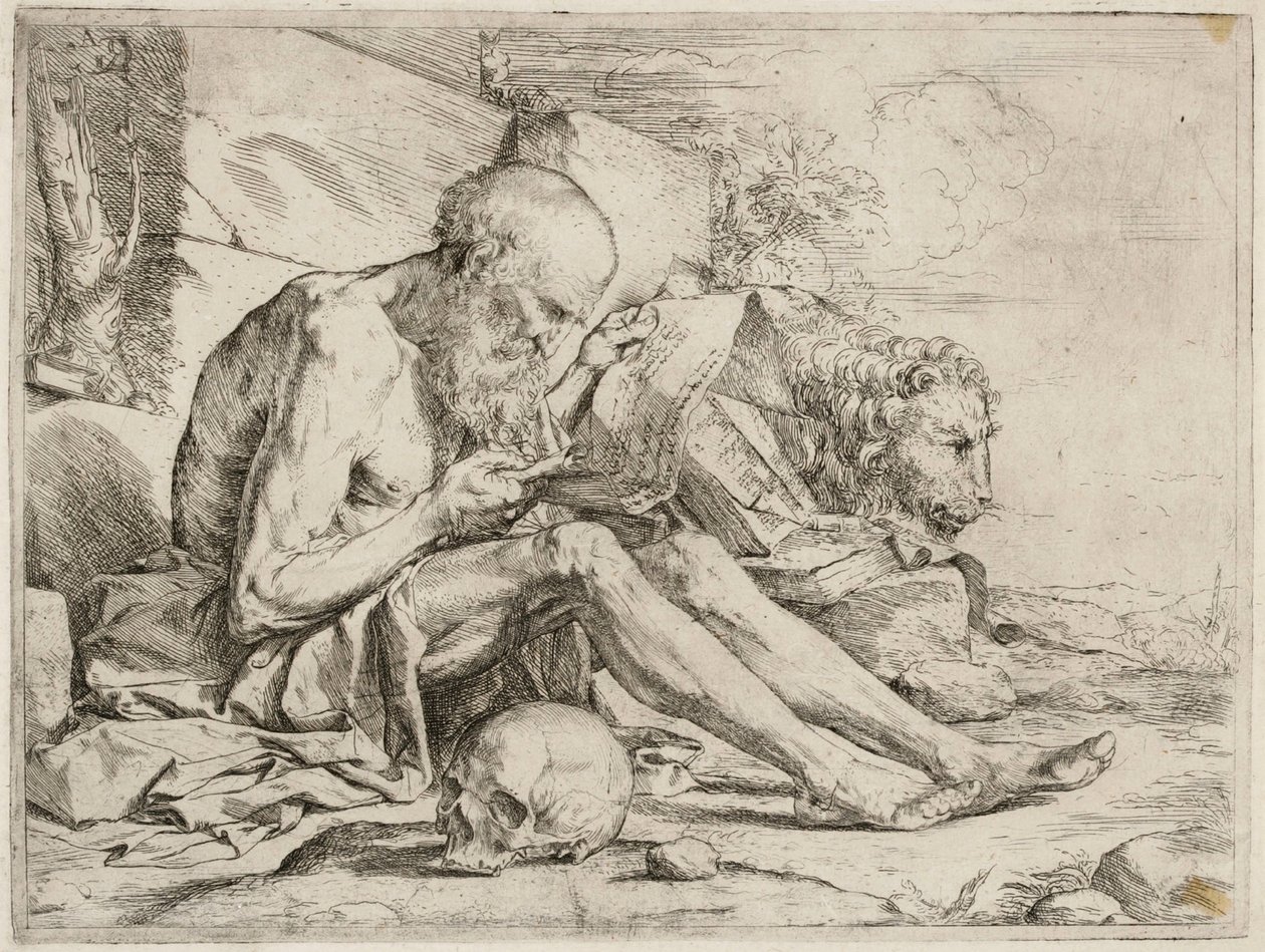 De lezende heilige Hiëronymus door Jusepe de Ribera