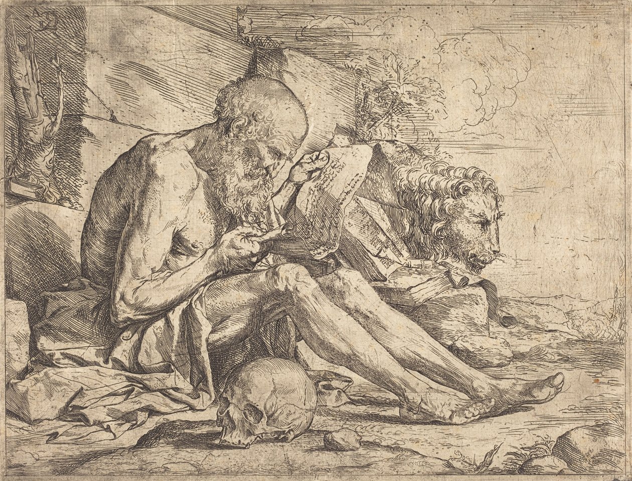 De heilige Hiëronymus lezend door Jusepe de Ribera