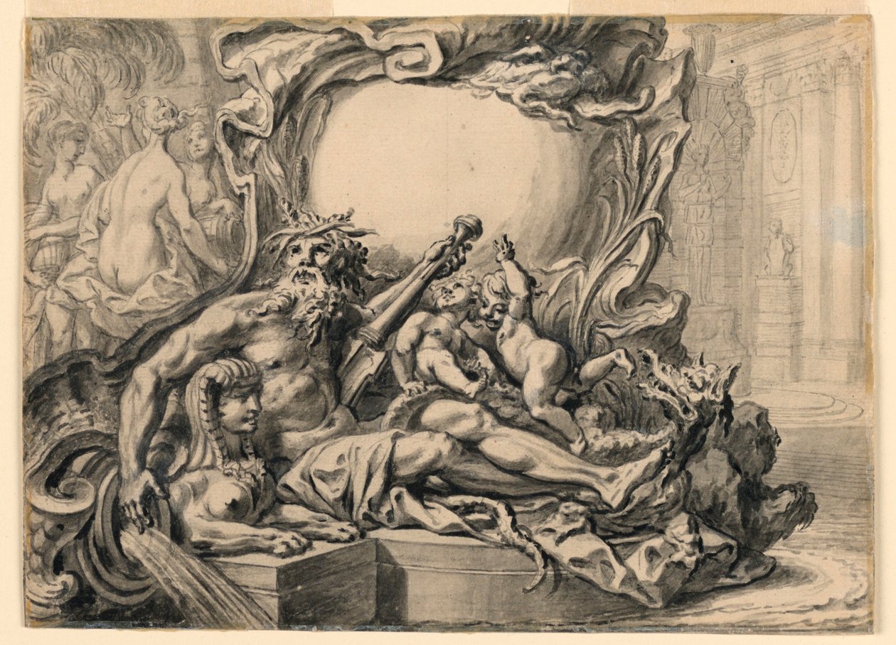 Ontwerp voor een Wapenschild met Verwijzingen naar Egypte door Juste Aurèle Meissonnier